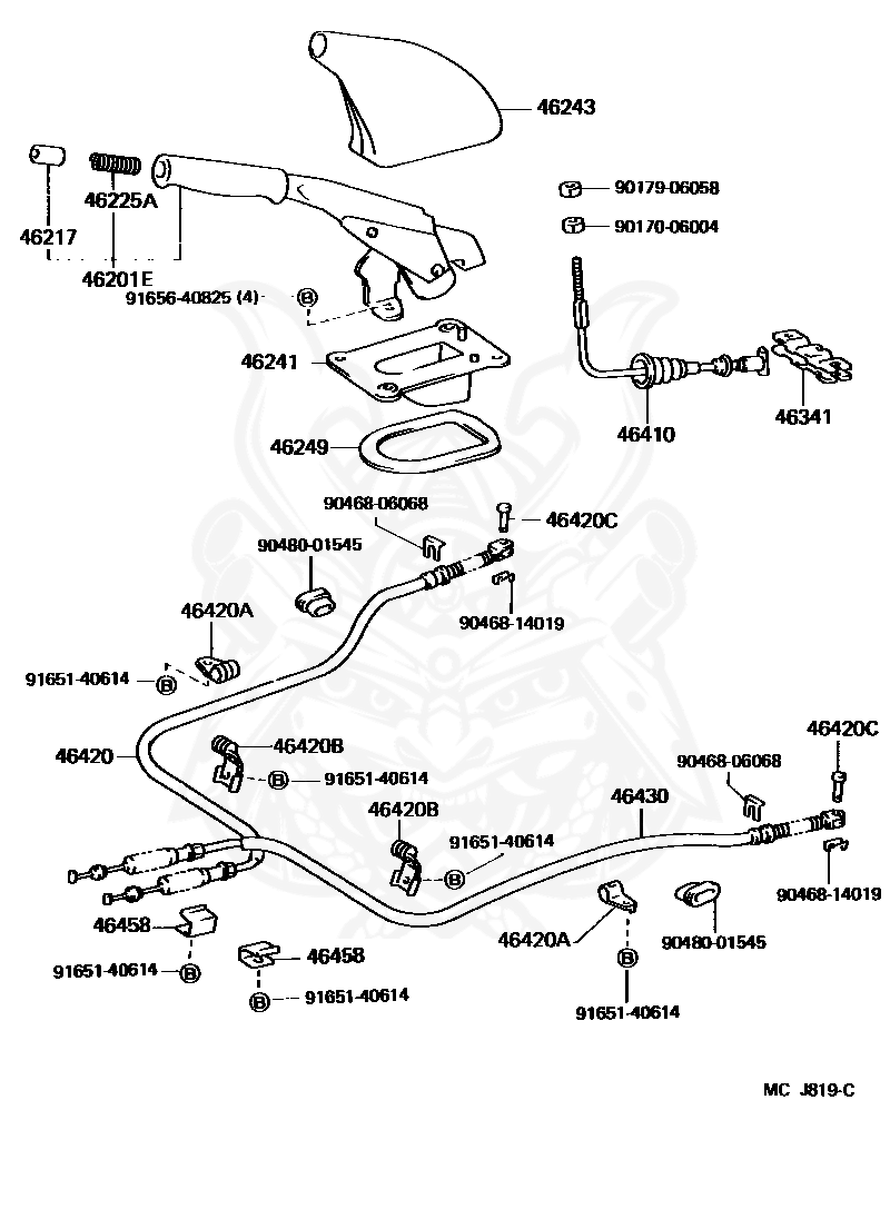 Toyota 4642035730 Parking Brake Cable Replacement Parts Brake System