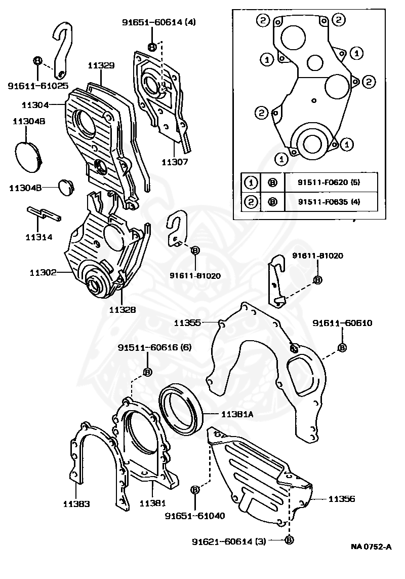 11302-74011 - Toyota - Sub-assy Cover, Timing Chain Or Belt 