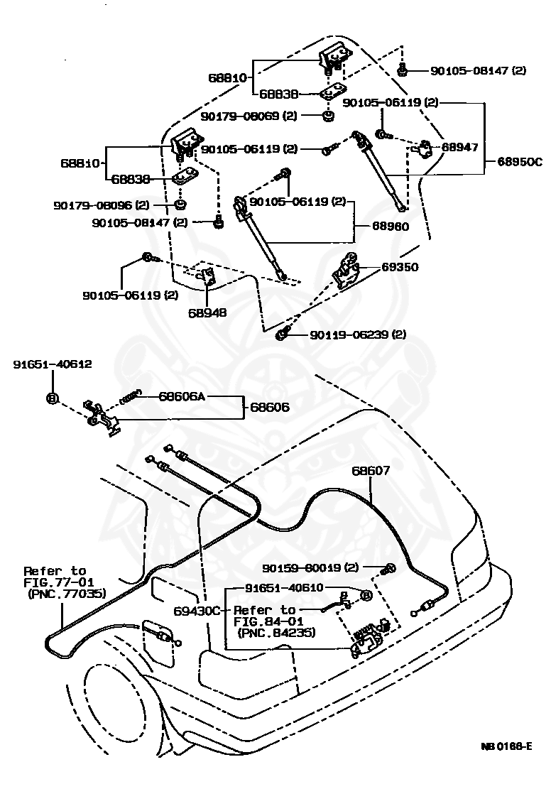 68950-19815 - Toyota - Stay Assy, Back Door, Rh - Nengun Performance