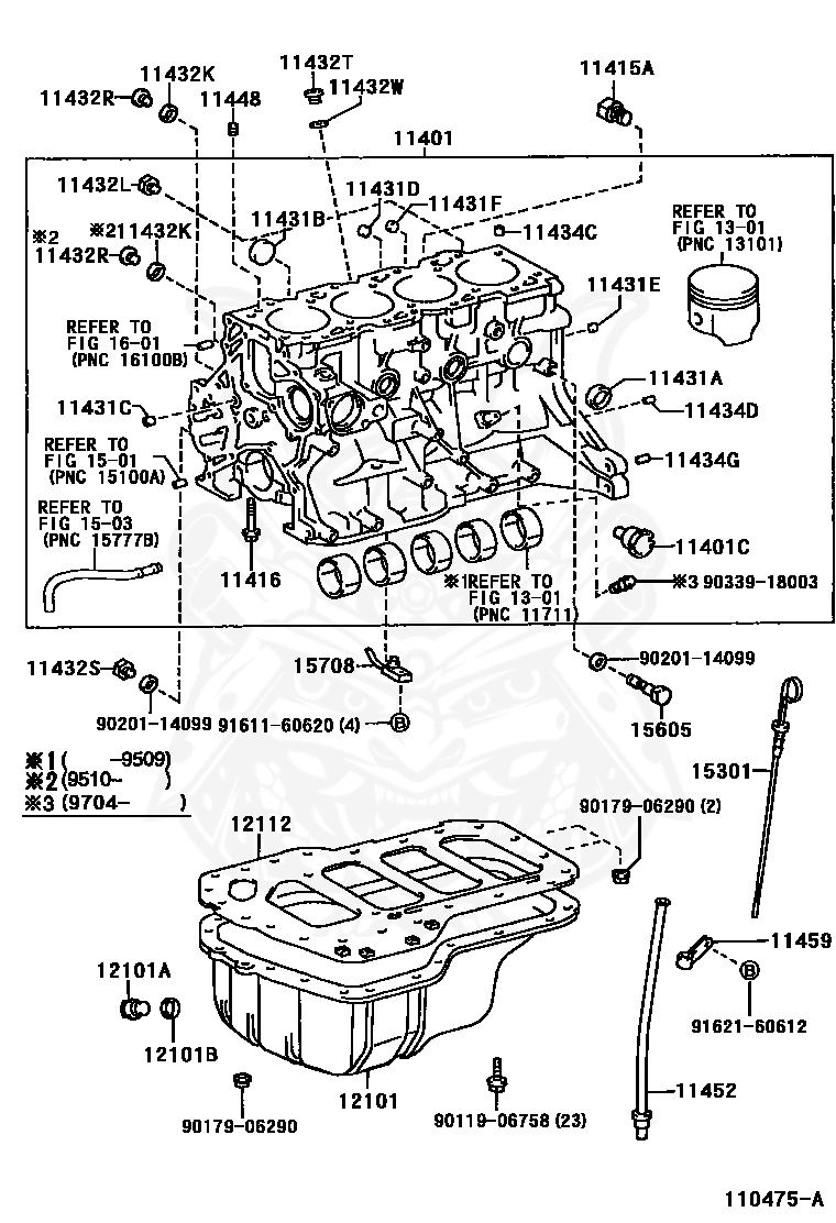 96411-43500 - Toyota - Metal Plug, No.1 (for Cylinder Block) - Nengun ...