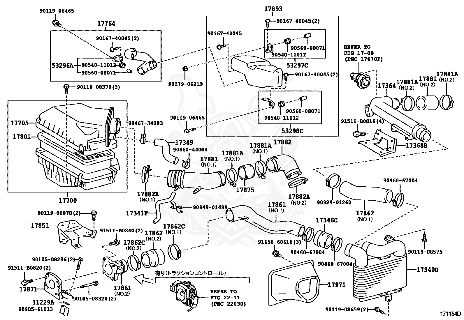 96111-10800 - Toyota - Clamp (for Air Cleaner Hose, No. 1) - Nengun ...