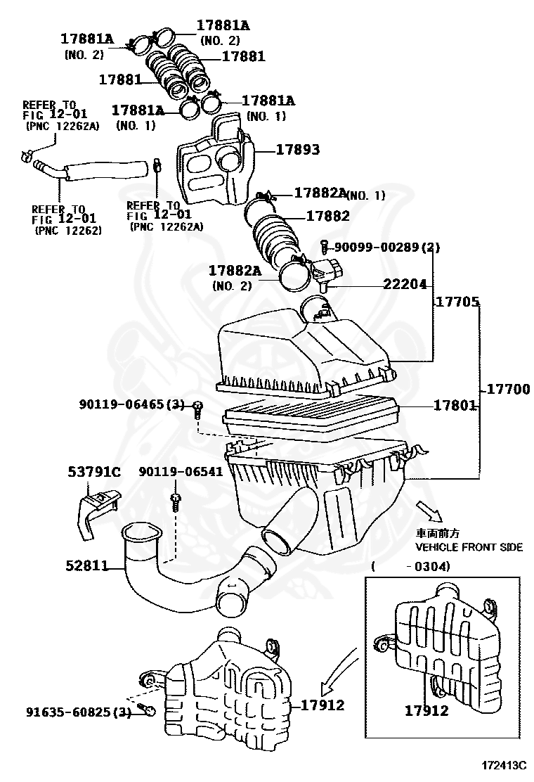 17801-20040 - Toyota - Element Sub-assy, Air Cleaner Filter - Nengun ...