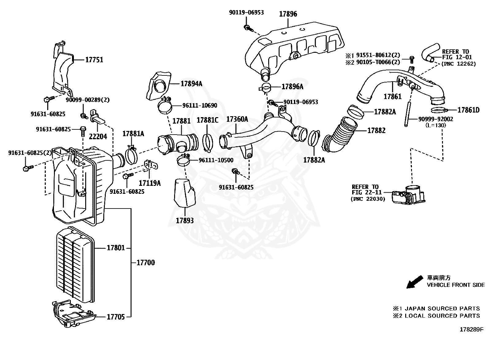 96111-10800 - Toyota - Clamp (for Air Cleaner Hose, No. 1) - Nengun ...