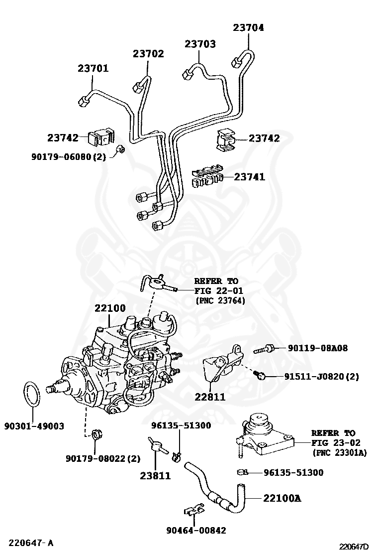 23704-67020 - Toyota - Pipe Sub-assy, Injection, No.4 - Nengun 