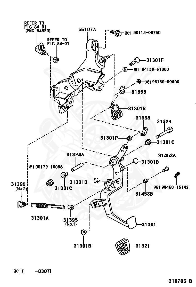 Genuine Toyota Supra & Others Clutch/Brake Pedal Mount Bushing 90386-13015