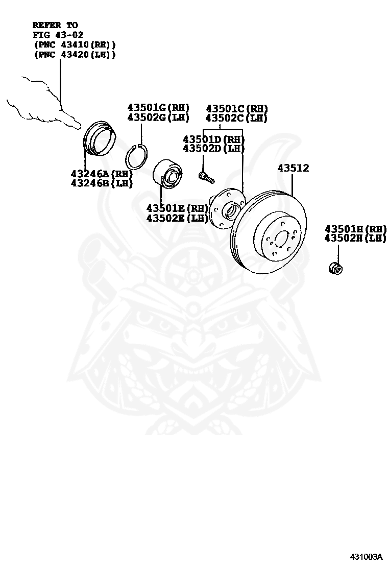 90369-45003 - Toyota - Bearing (for Front Axle Hub Lh) - Nengun