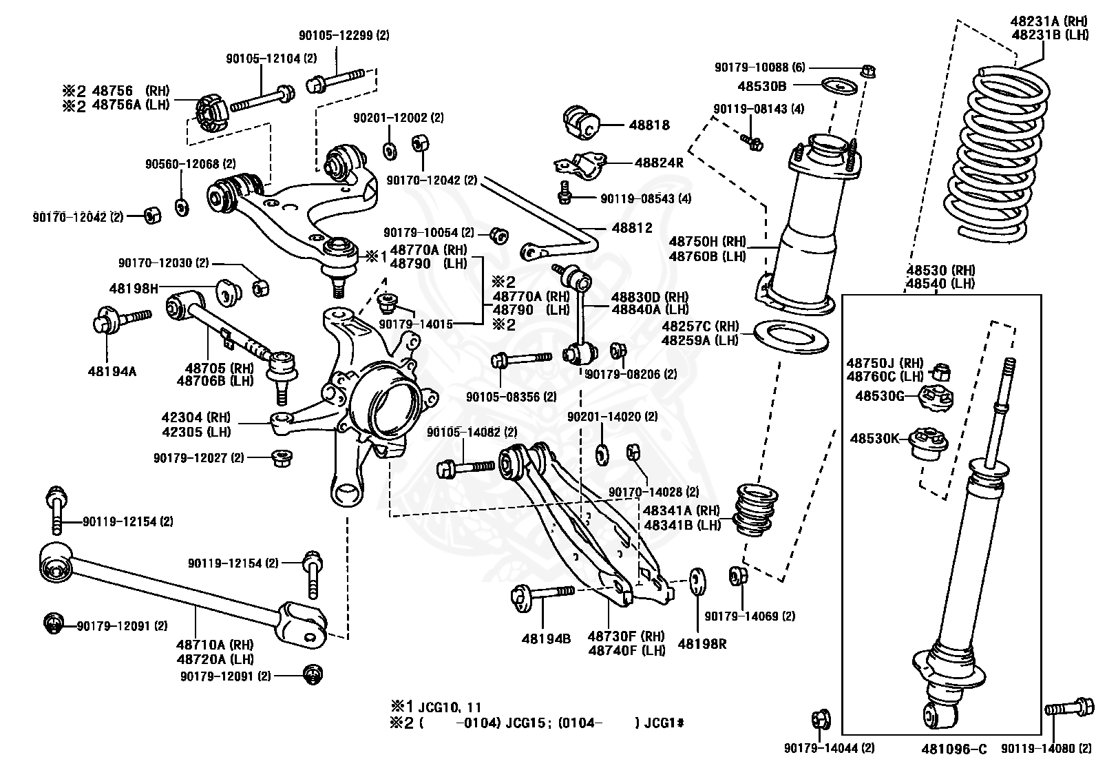 42304-51010 - Toyota - Carrier Sub - Assy, Rear Axle, Rh - Nengun 