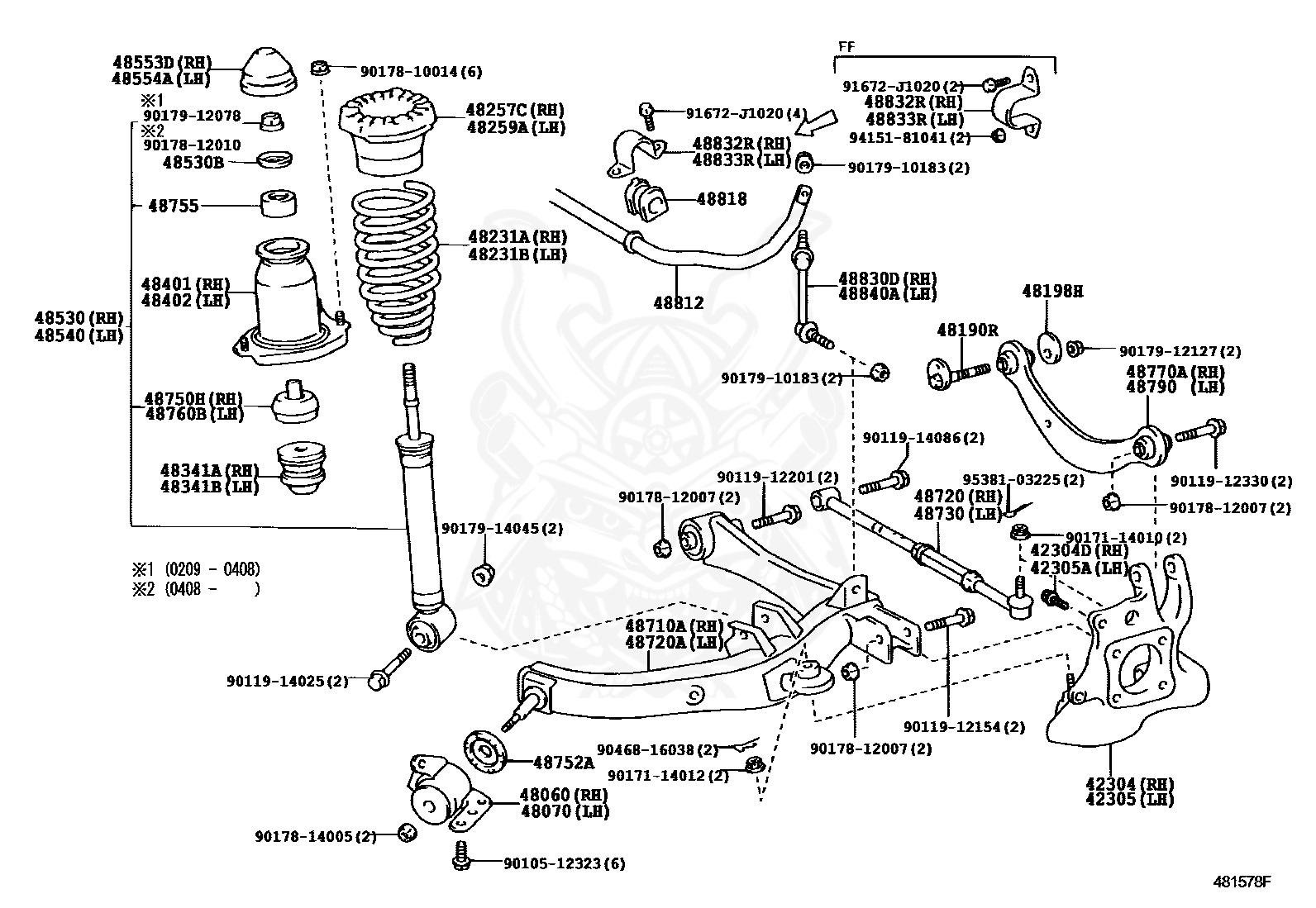 48530-69026 - Toyota - Shock Absorber Assy, Rear Lh - Nengun