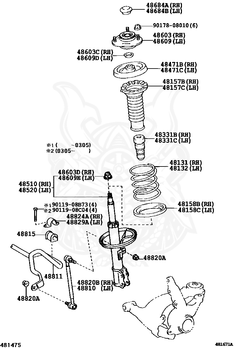 90303-22049 - Toyota - Seal, Dust (for Front Suspension Support Lh ...