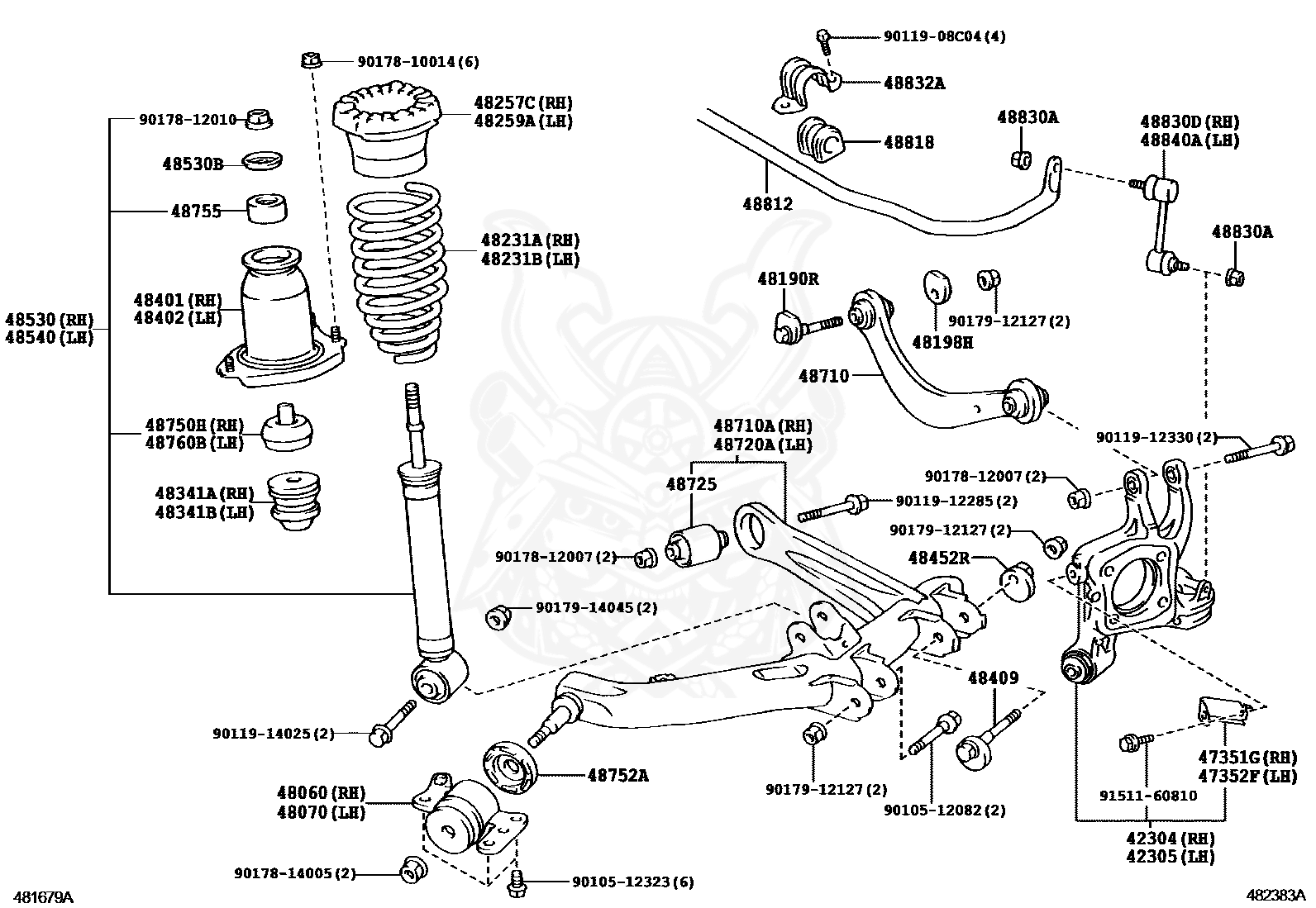 48530-69026 - Toyota - Shock Absorber Assy, Rear Lh - Nengun