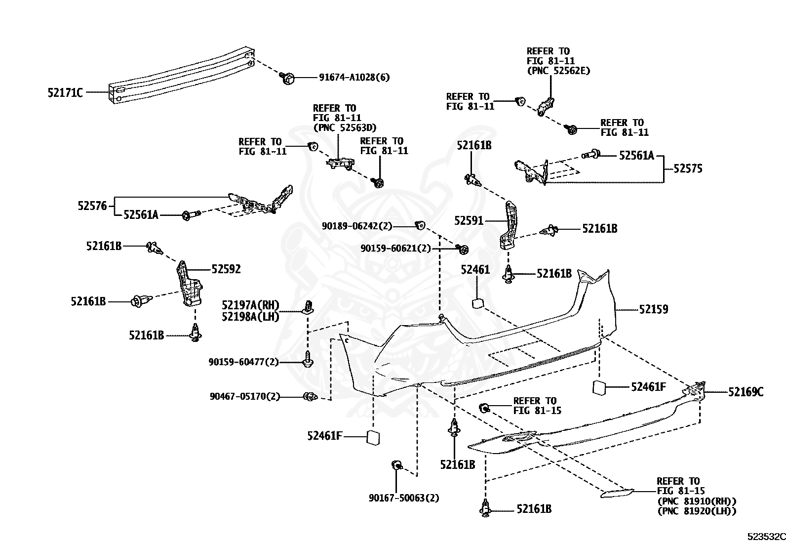 5216116010 Toyota Clip, Front Bumper Nengun Performance