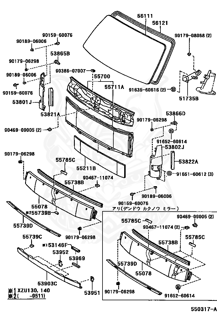 56111-37080 - Toyota - Glass, Windshield - Nengun Performance