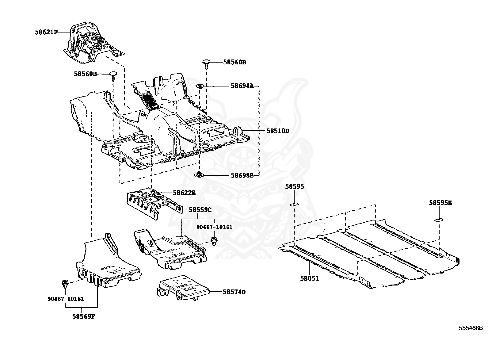90467-05164-C7 - Toyota - Clip (for Deck Trim Side Board) - Nengun 