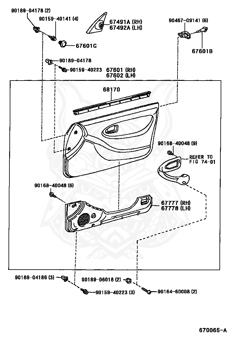 TOYOTA Genuine 68220-20300 Door Glass Weatherstrip Assembly TOYOTA Genuine 68220-20300 Door Glass Weatherstrip Assembly