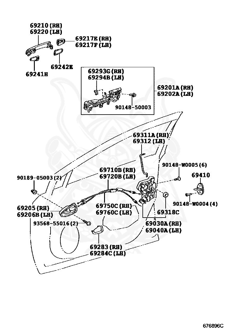 69318-51010 - Toyota - Seal, Door Lock Wiring Harness - Nengun Performance