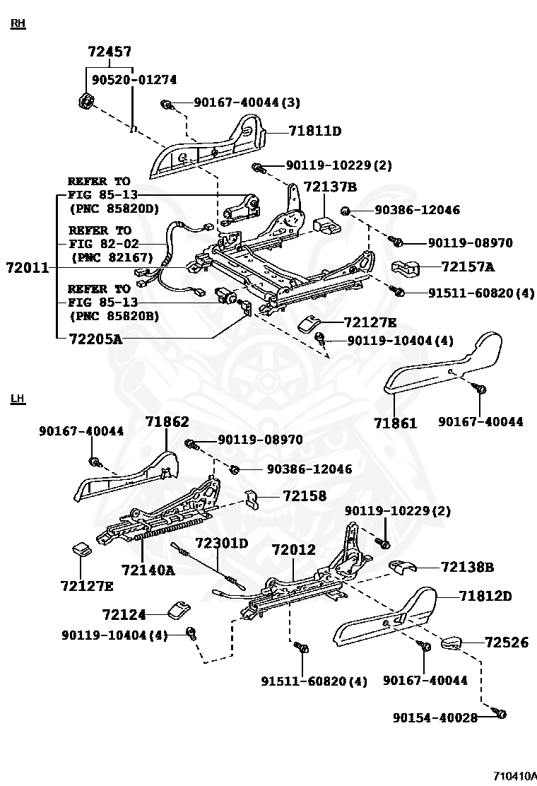 90520-01274 - Toyota - Ring, Shaft Snap (for The Front Door Window ...