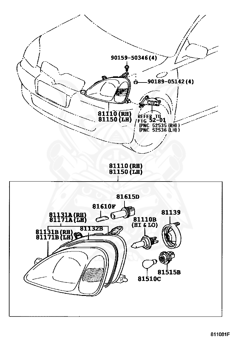 81110b лампа toyota