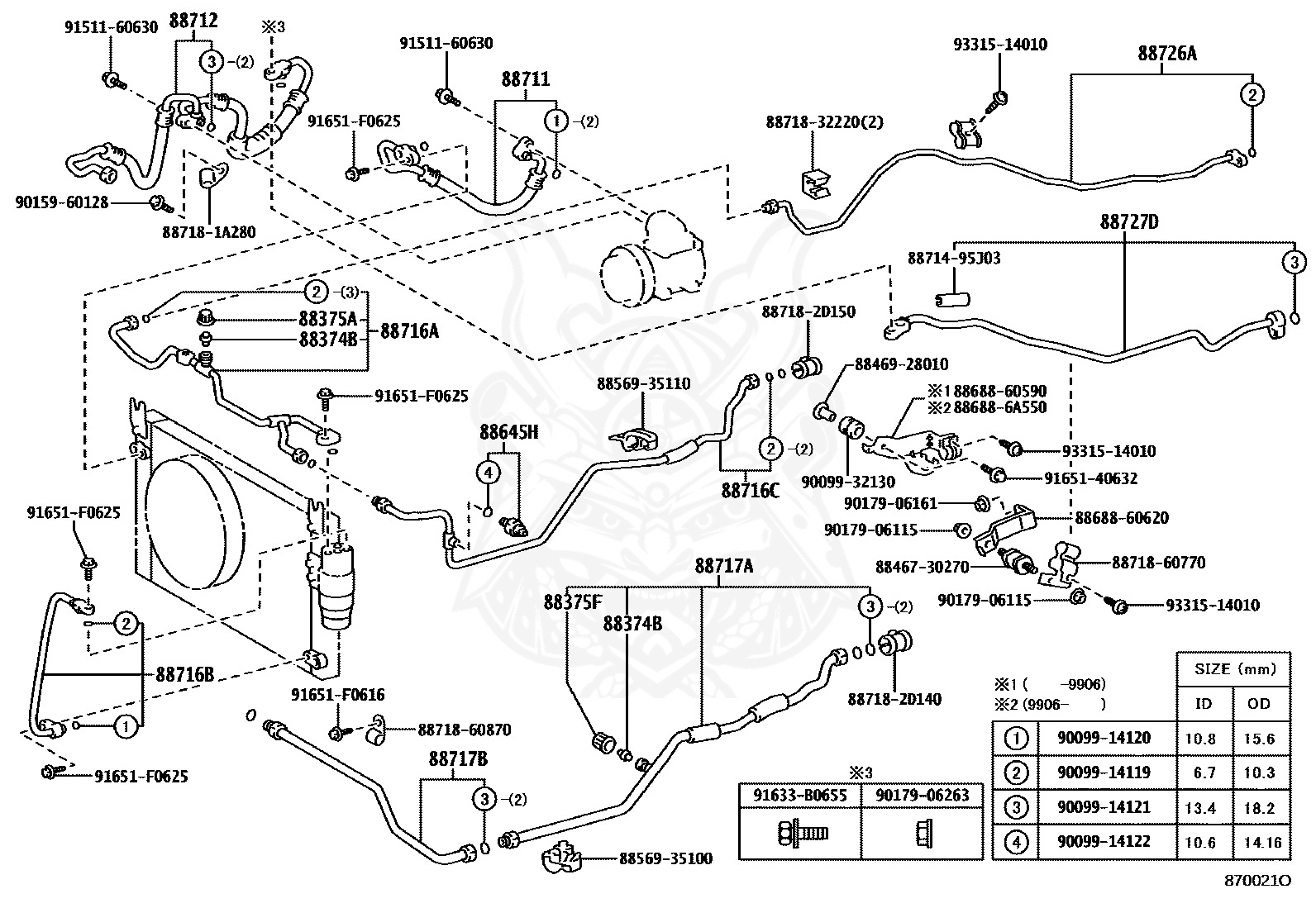 90099-14121 - Toyota - O-ring, Cooler Evaporator No.1(suction) - Nengun 