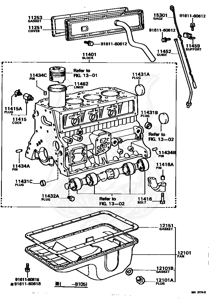 96411-43500 - Toyota - Metal Plug, No.1 (for Cylinder Block) - Nengun ...