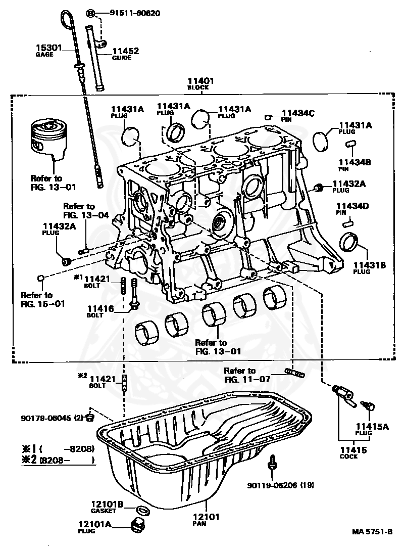 96411-43500 - Toyota - Metal Plug, No.1 (for Cylinder Block) - Nengun ...