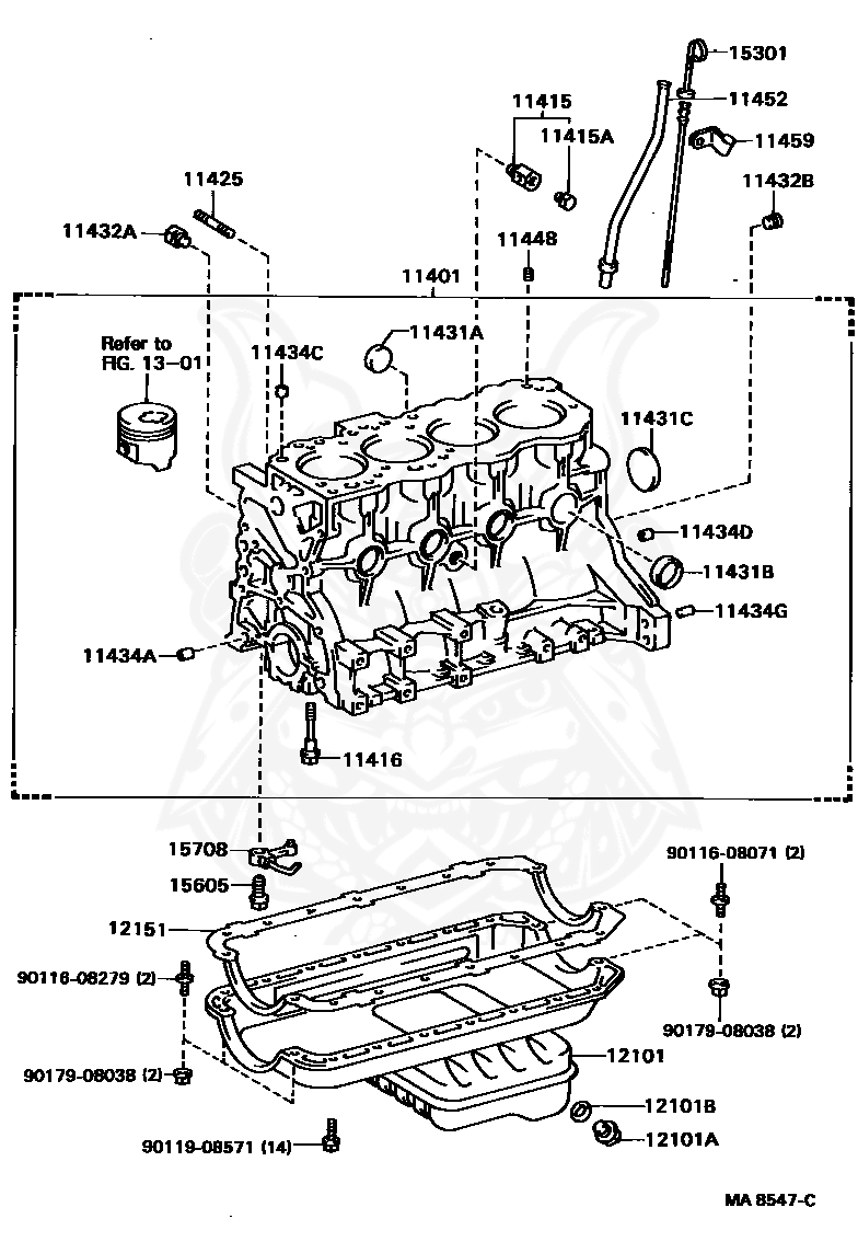 96411-43500 - Toyota - Metal Plug, No.1 (for Cylinder Block) - Nengun ...