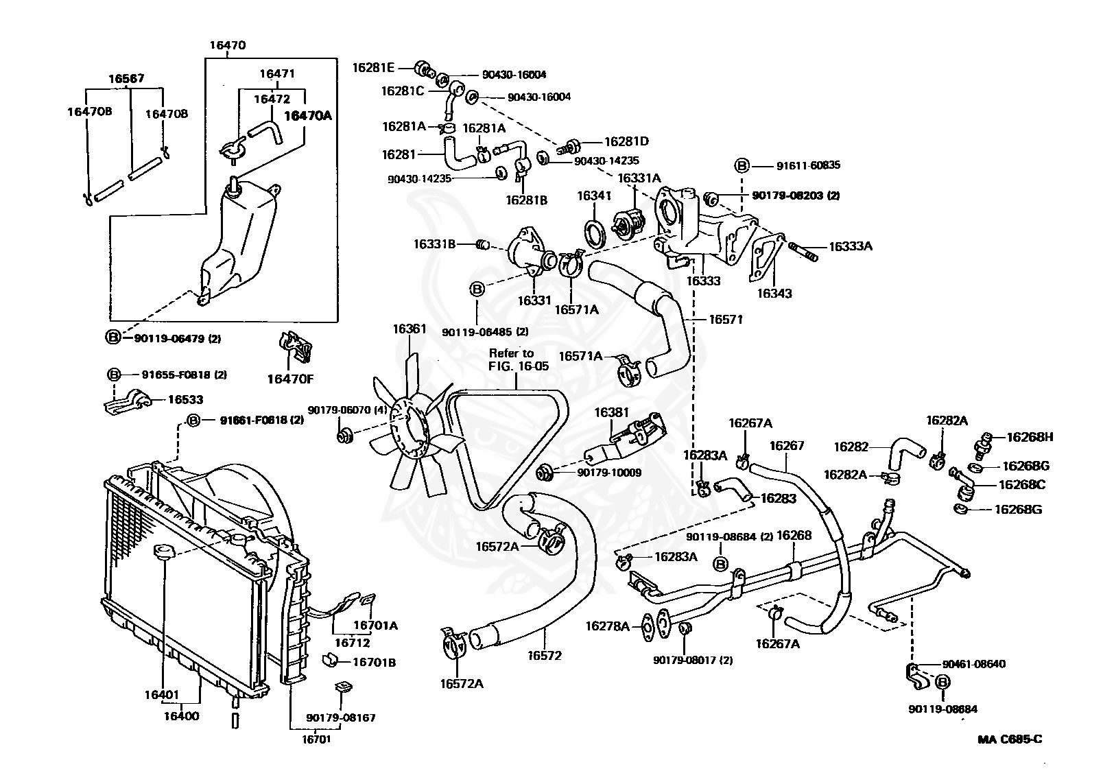 16341-35010 - Toyota - Gasket, Water Inlet - Nengun Performance