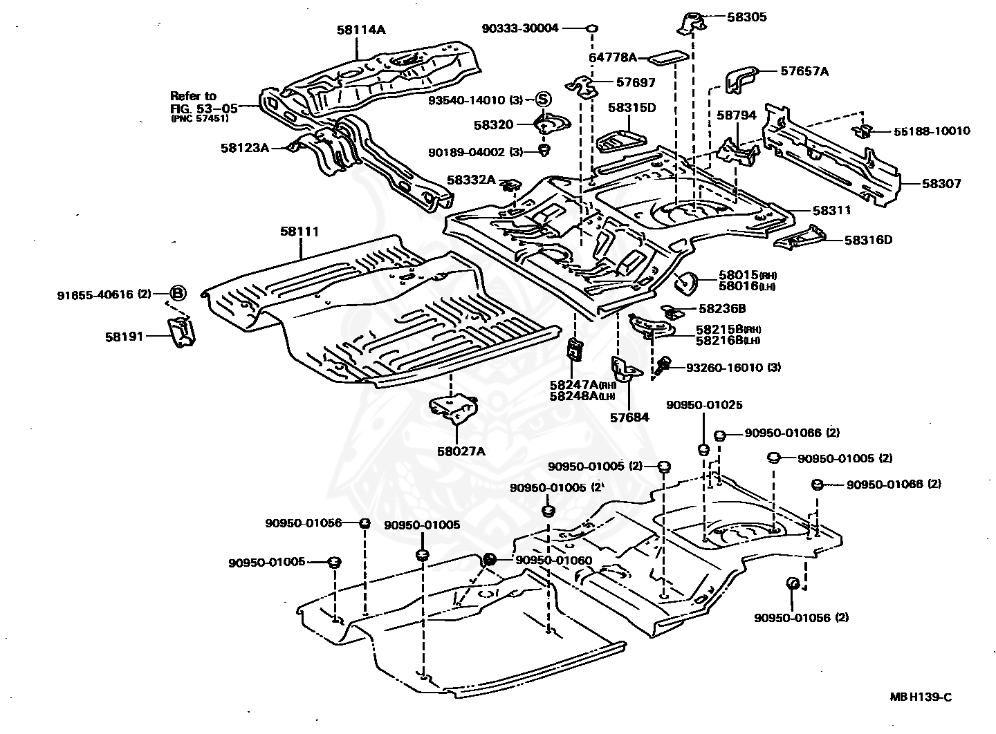 58114-12020 - Toyota - Reinforcement, Front Floor Panel - Nengun 