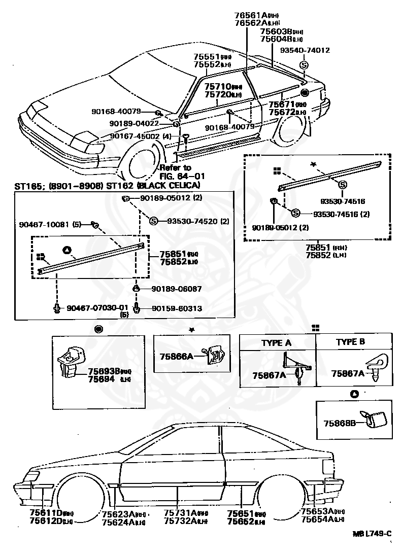 75867-20060 - Toyota - Clip, Rocker Panel Moulding - Nengun 