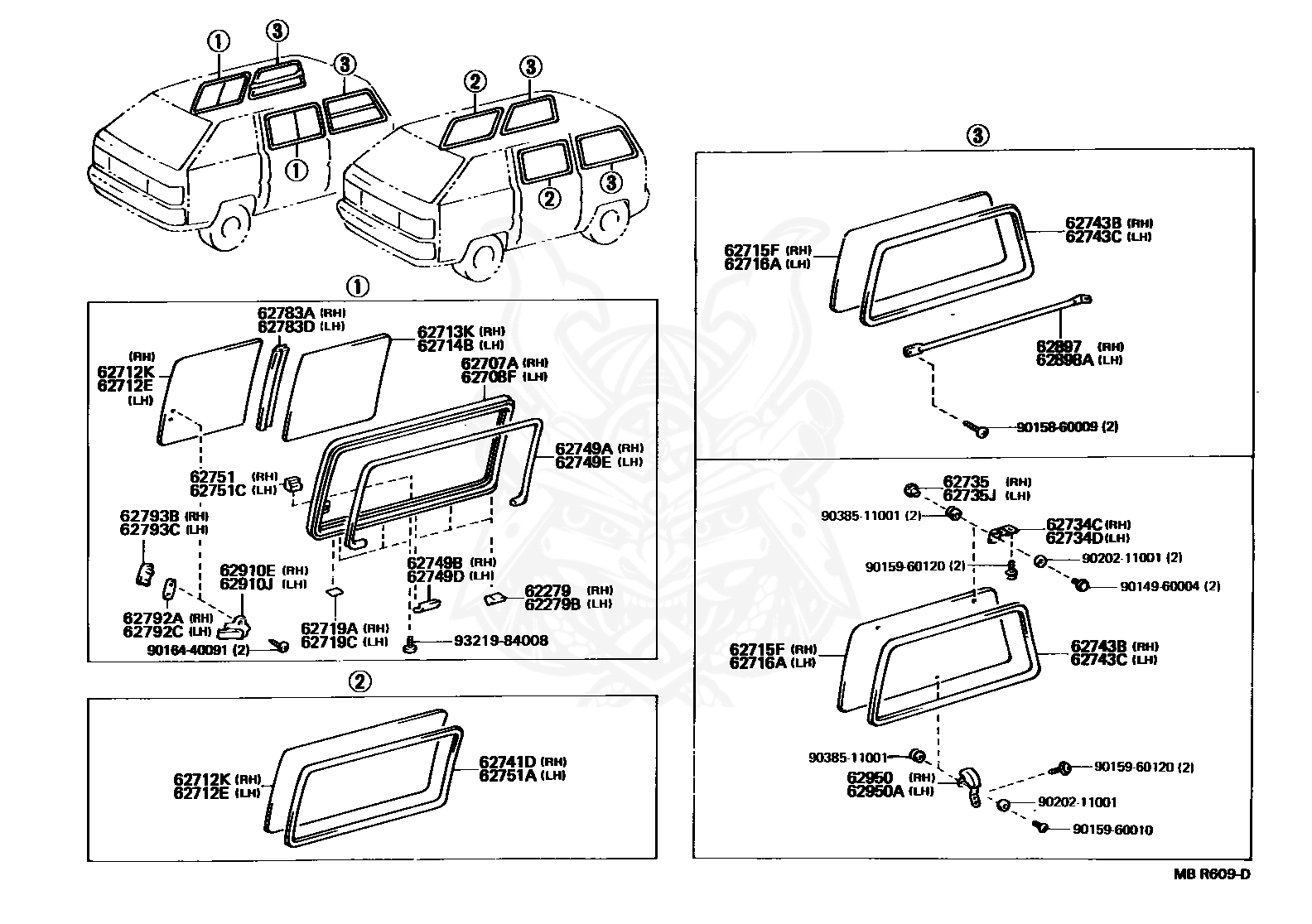 90385-11001 - Toyota - Gasket (for Quarter Or Side Window Lock Or 