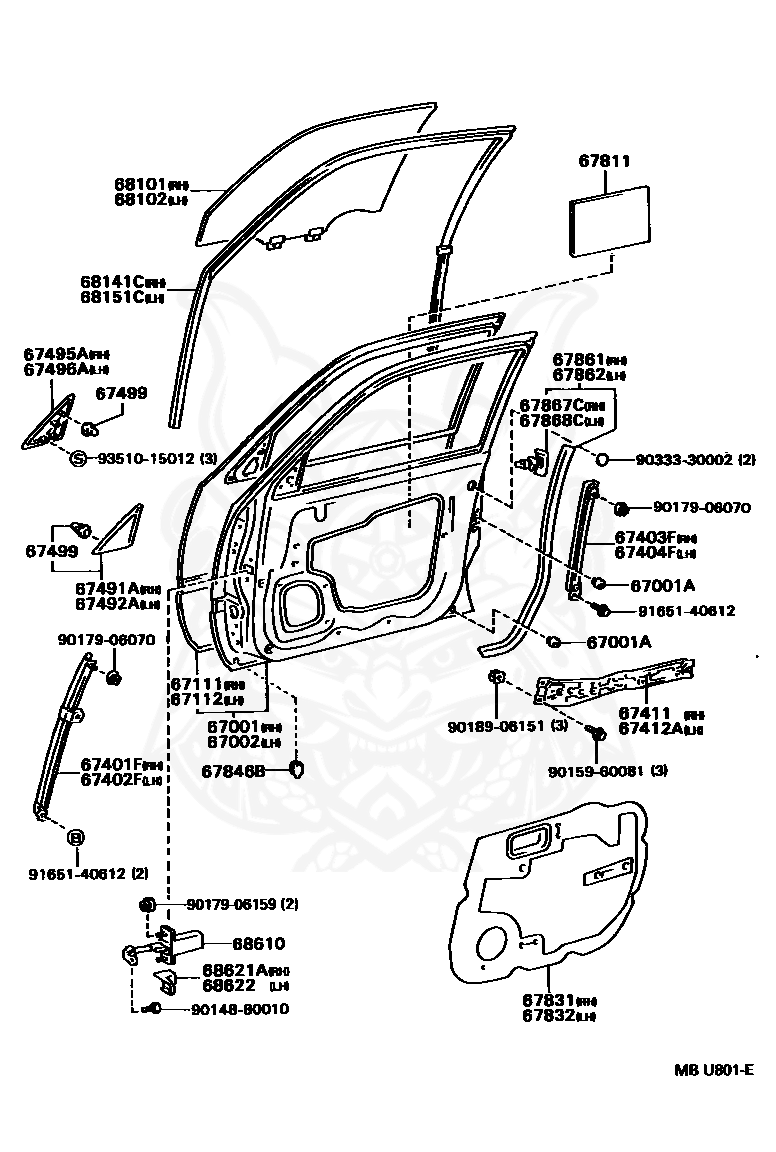 90541-09006 - Toyota - Cushion, Front Door Panel - Nengun Performance