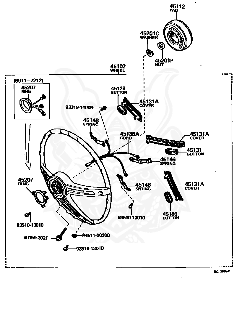 4510060903 Toyota Steering Wheel SubAssy Nengun Performance
