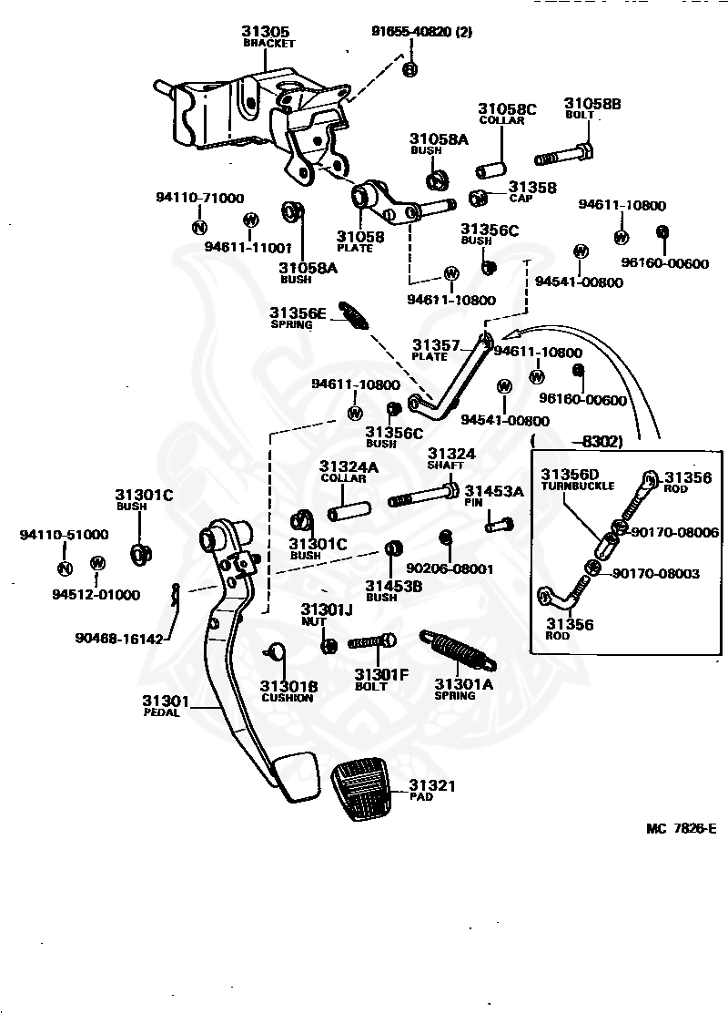 90386-13015 - Toyota - Bush (for Brake Pedal) - Nengun Performance