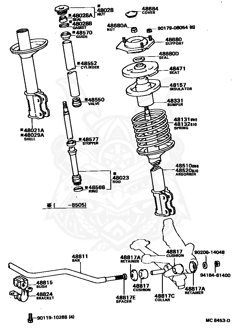 90303-22049 - Toyota - Seal, Dust (for Front Suspension Support Lh ...