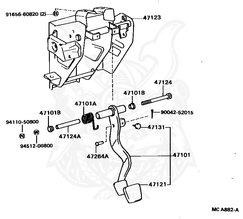 90541-06008 - Toyota - Cushion, No.1 (for Clutch Pedal) - Nengun ...