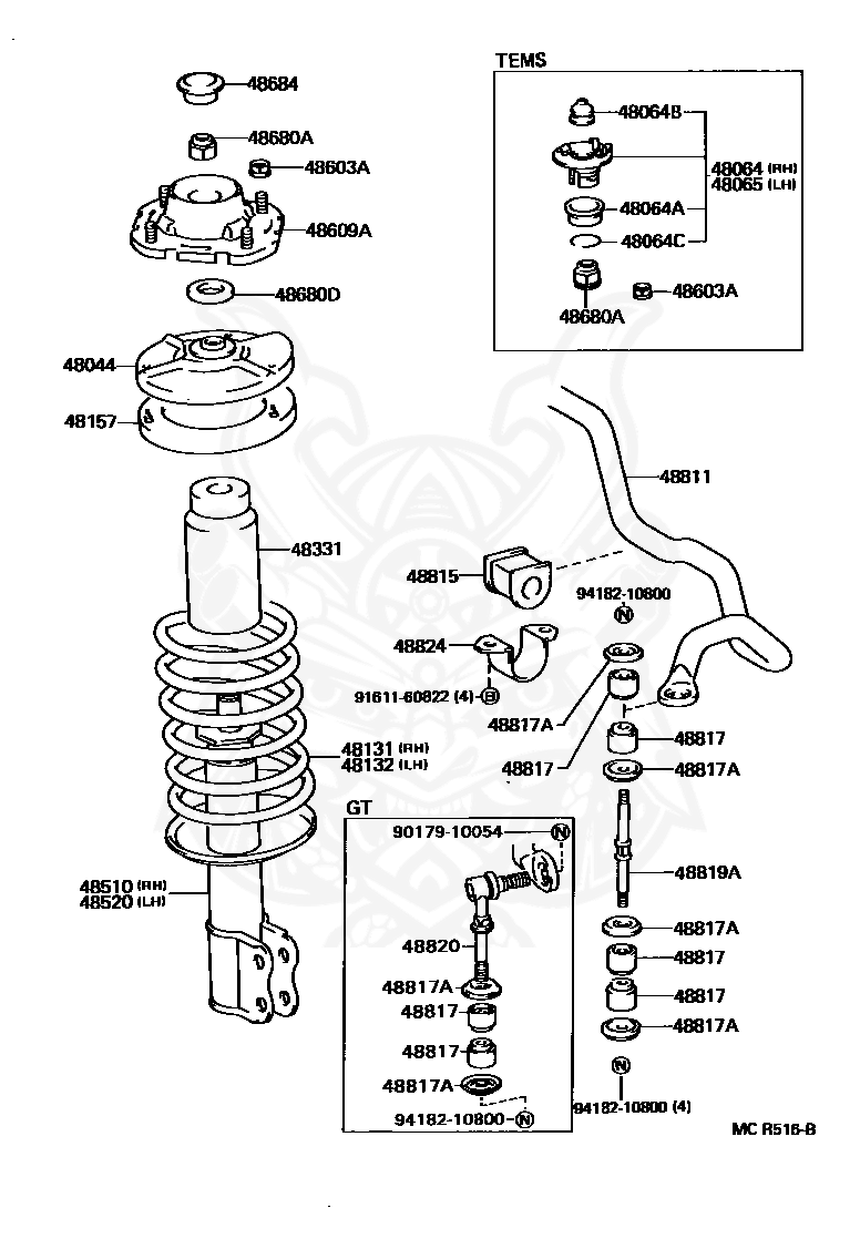 90303-22049 - Toyota - Seal, Dust (for Front Suspension Support Lh ...