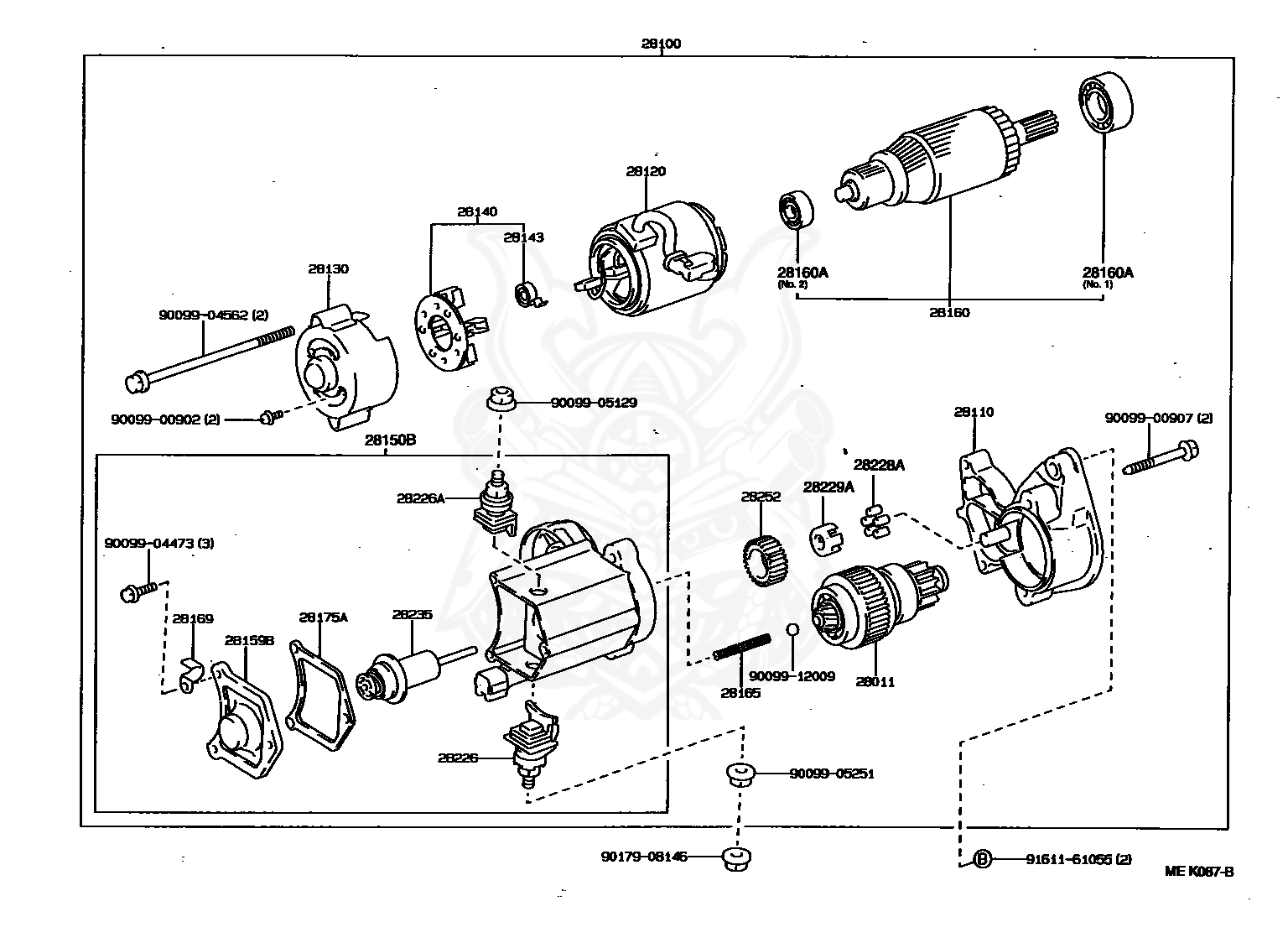 2810072010 Toyota Starter Assy Nengun Performance