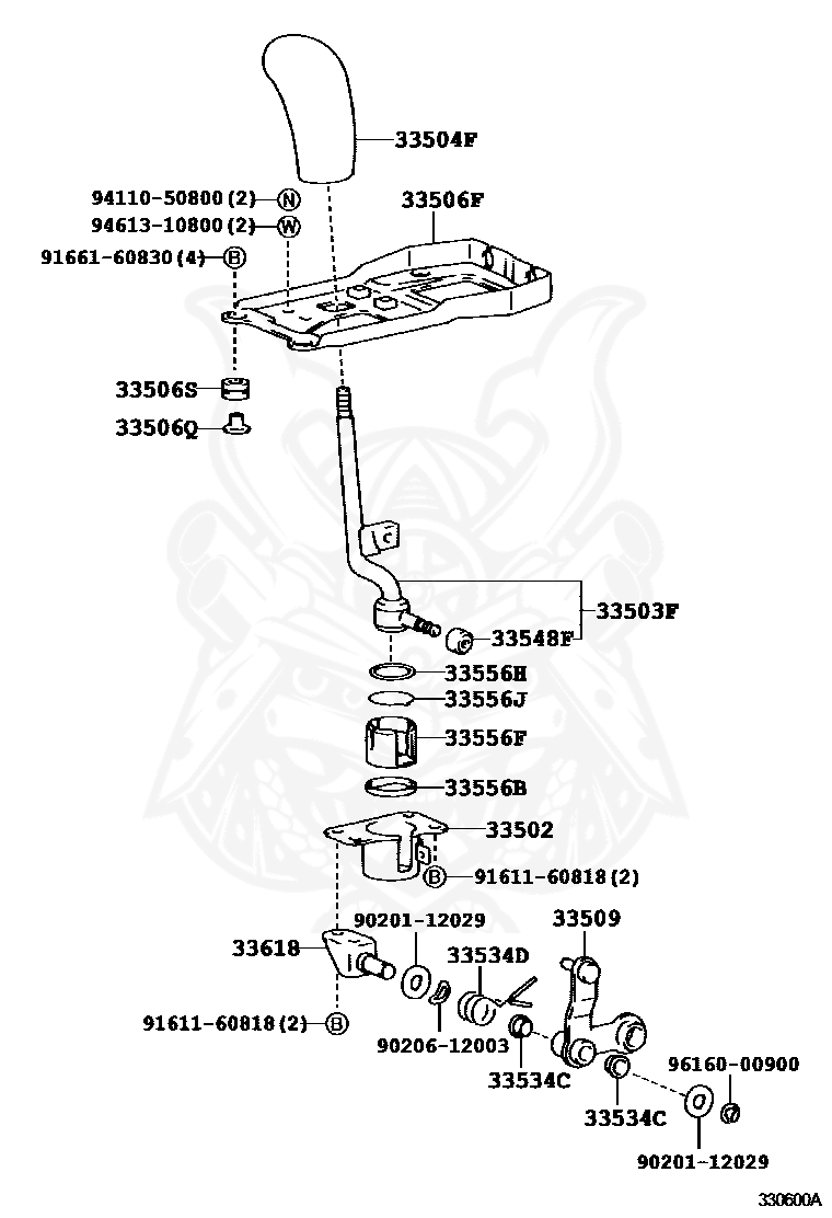 33548-12021 - Toyota - Bush, No.1, Shift Lever (for Floor Shift 