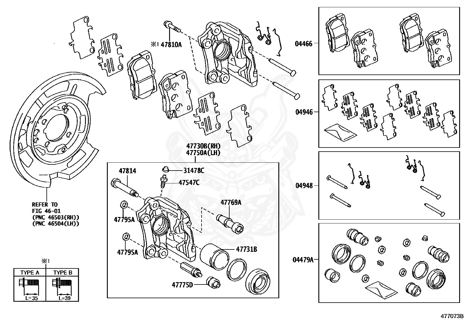 Toyota - Cylinder Kit, Disc Brake, Rear
