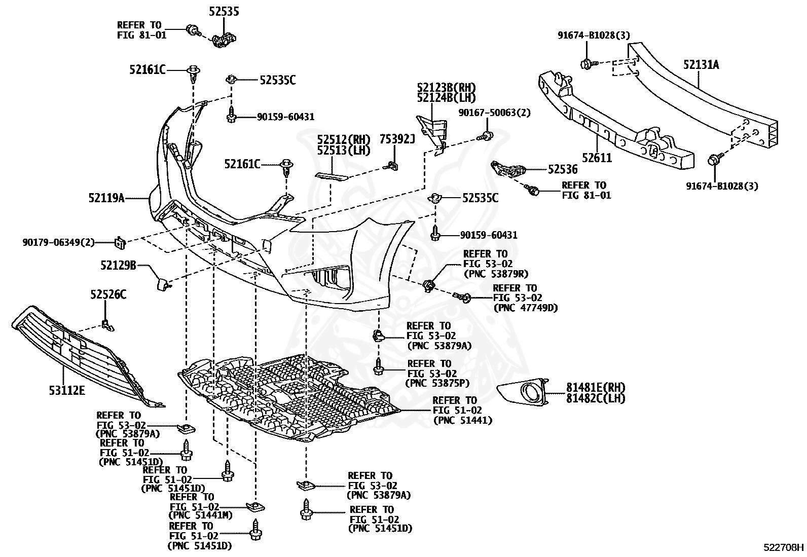 Toyota - Cover, Front Bumper, Lower