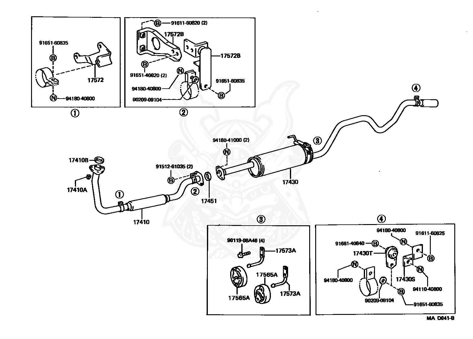 17567-17020 - Toyota - Cushion, Exhaust Pipe Support