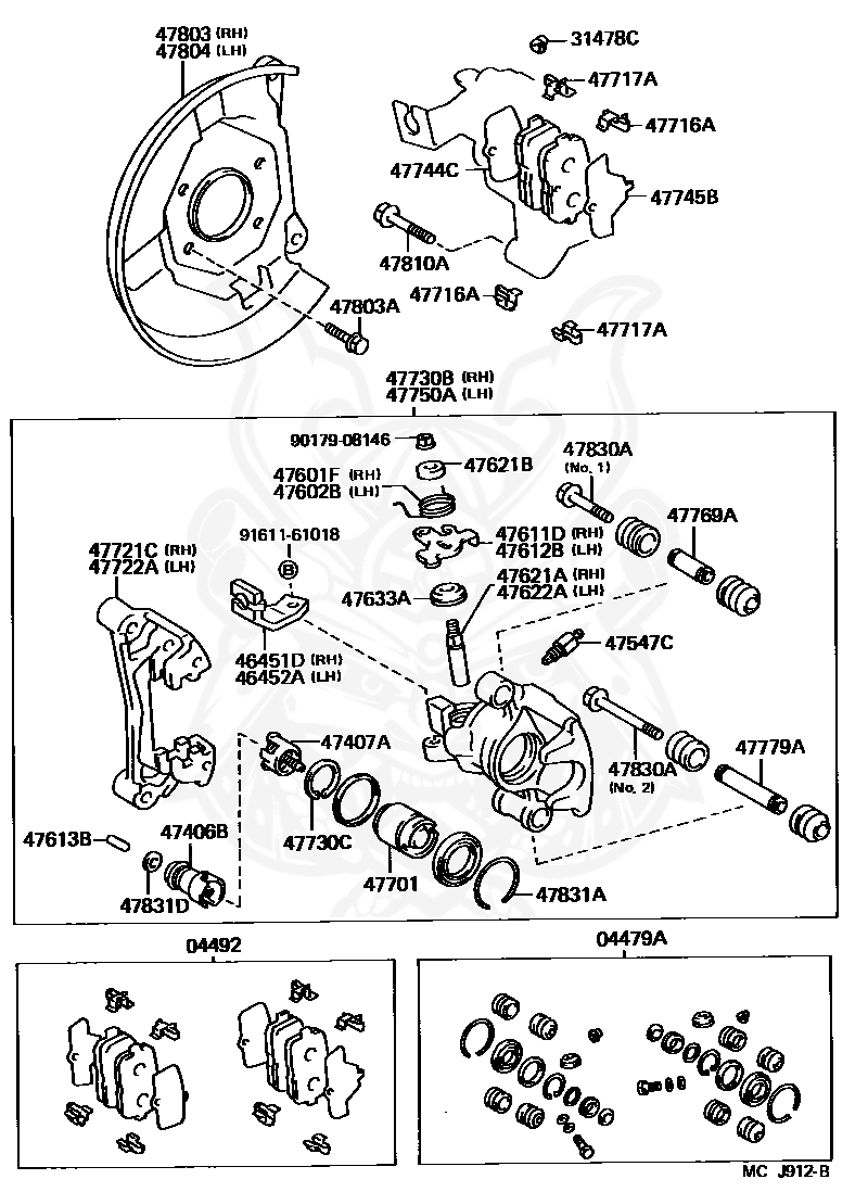 04479-16040 - Toyota - Cylinder Kit, Disc Brake, Rear - Nengun 