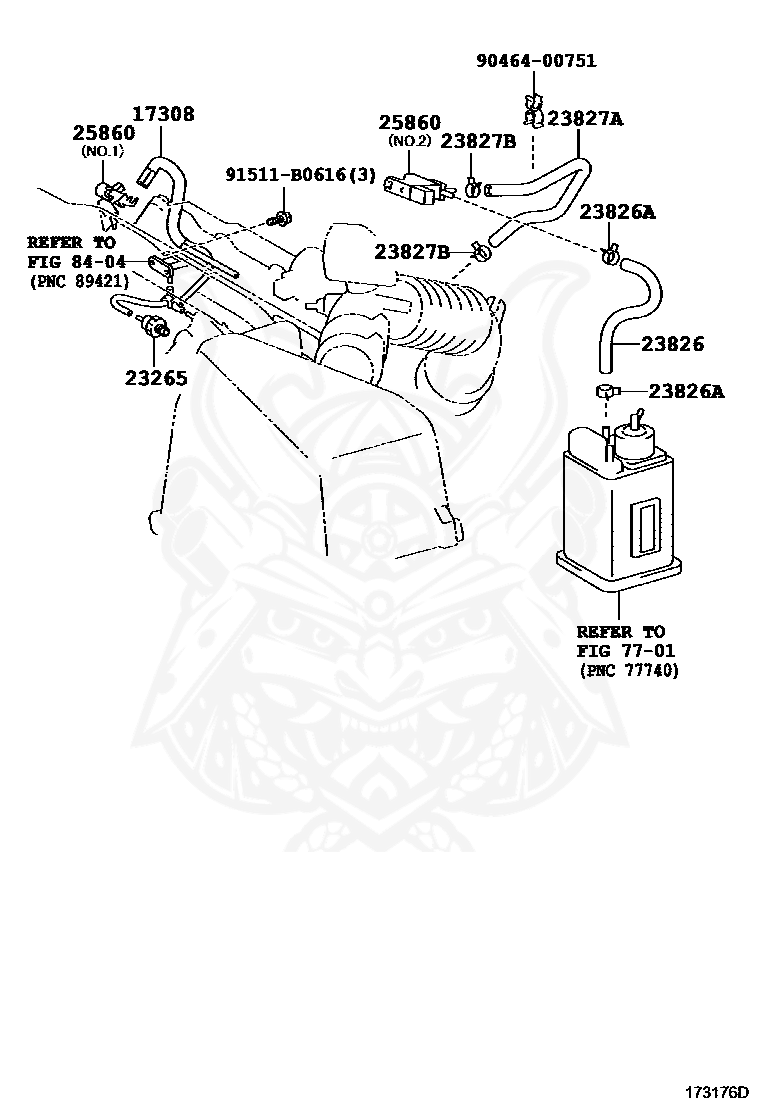 Toyota - Hose Sub-assy, Vacuum (for Idle-up)