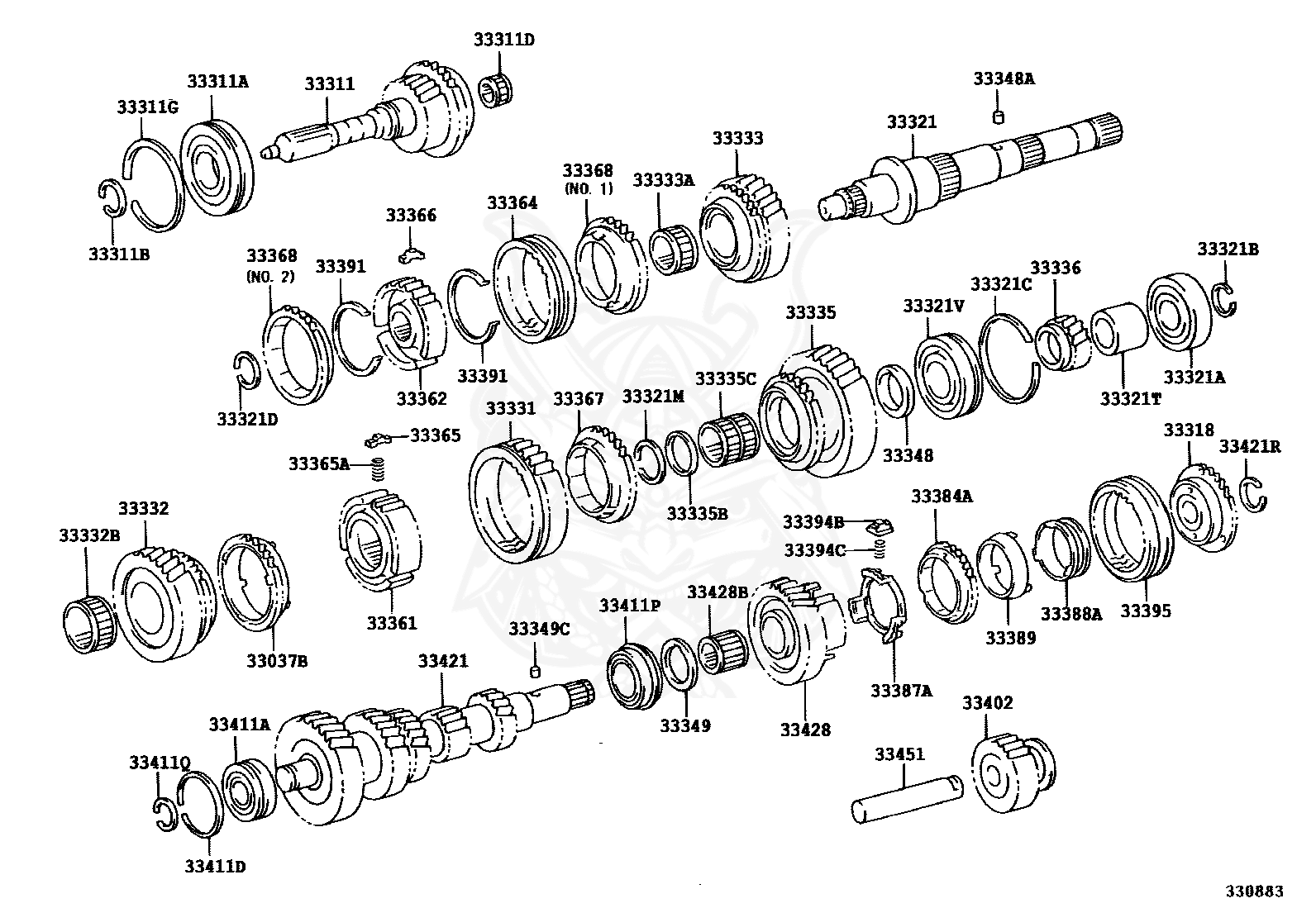 Toyota - Ring, Shaft Snap (for Output Shaft Bearing)
