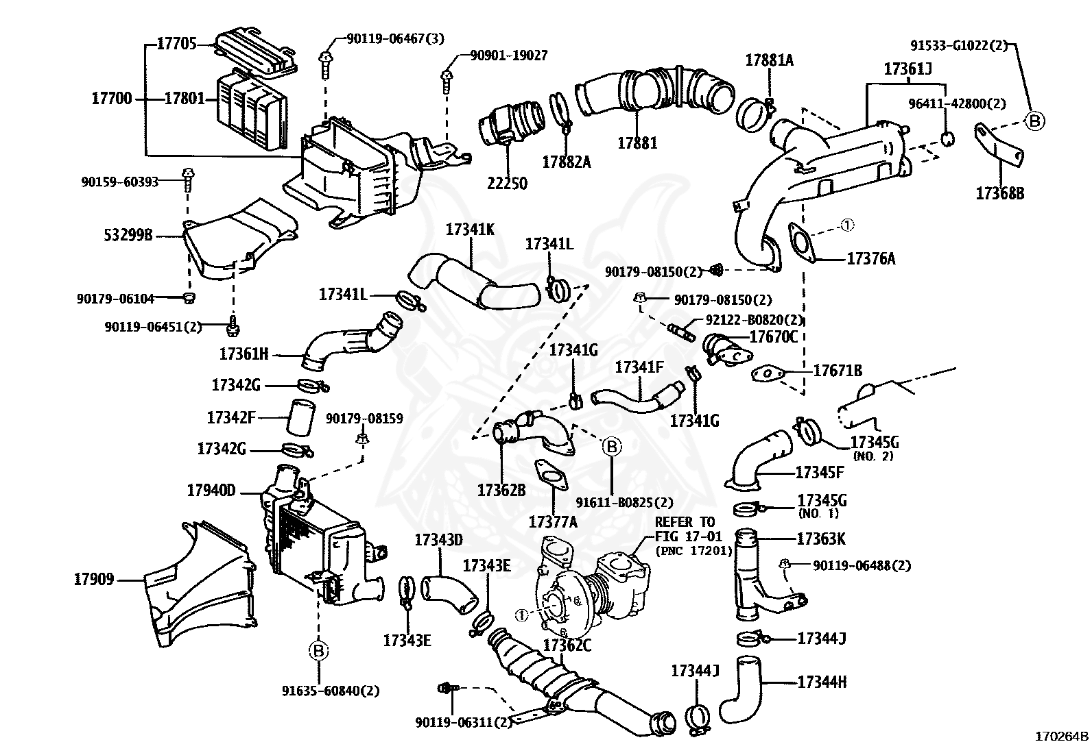 17341-88410 - Toyota - Hose, Air, No.1 - Nengun Performance