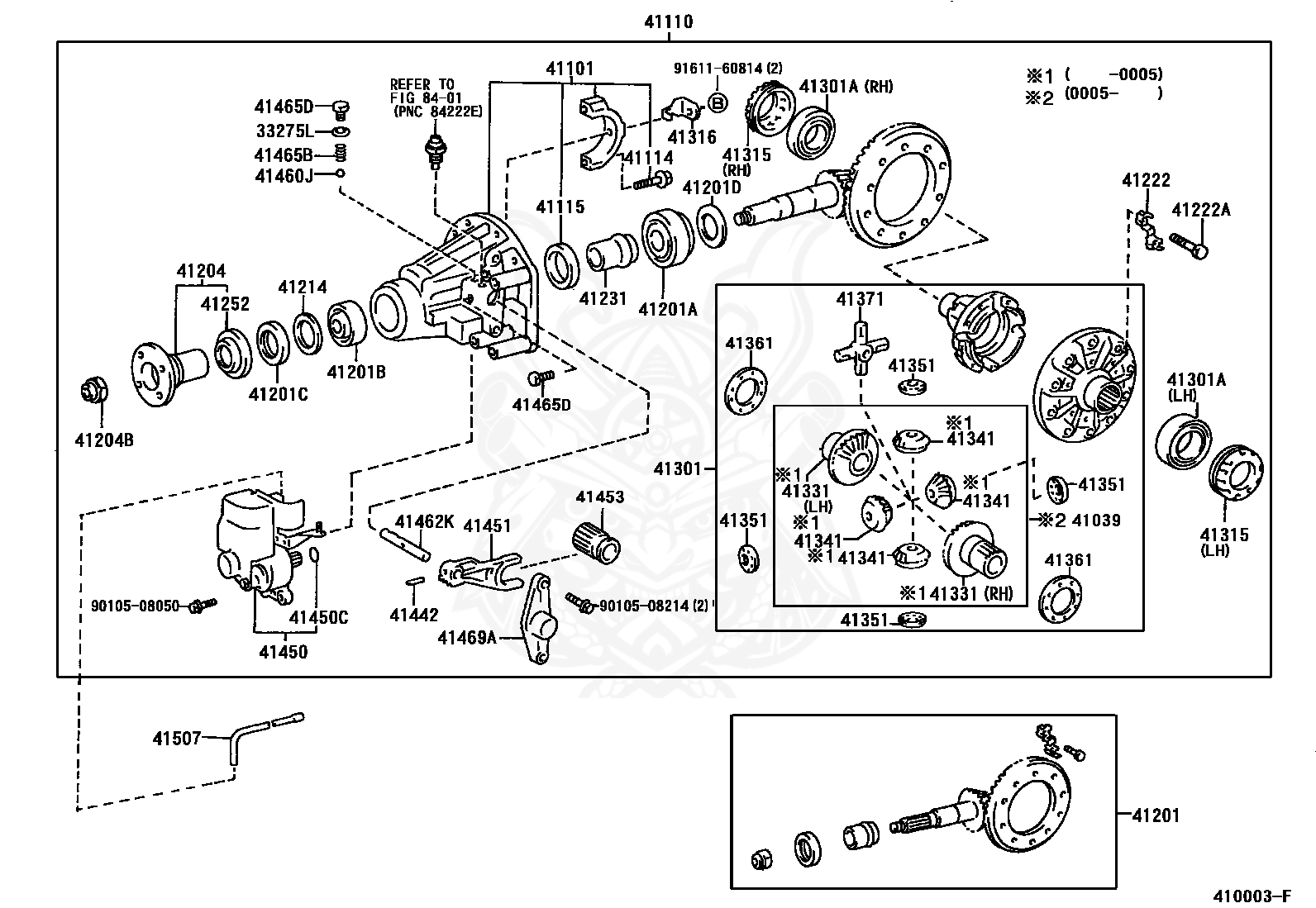 Toyota - Nut, Front Differential Bearing Adjusting