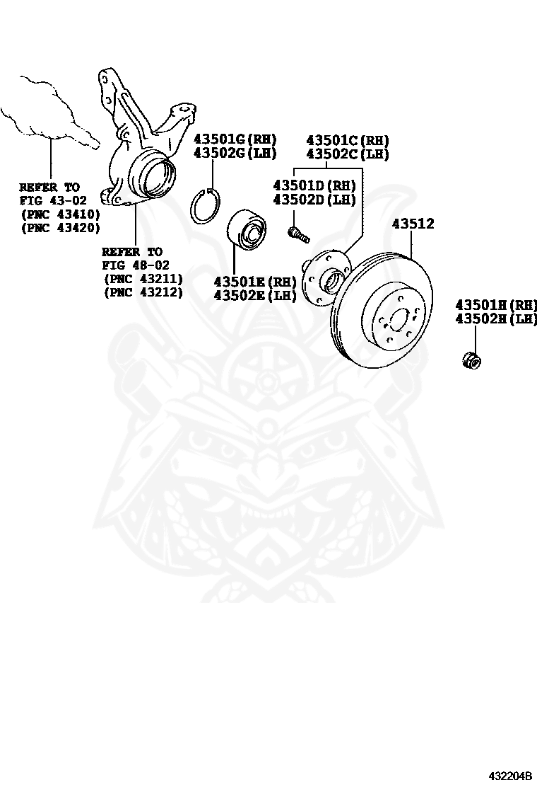 Toyota - Hub Sub-assy, Front Axle, Lh