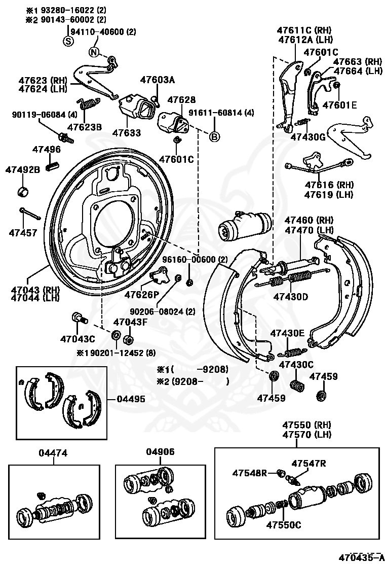 Toyota - Crank, Parking Brake Bell, Rh