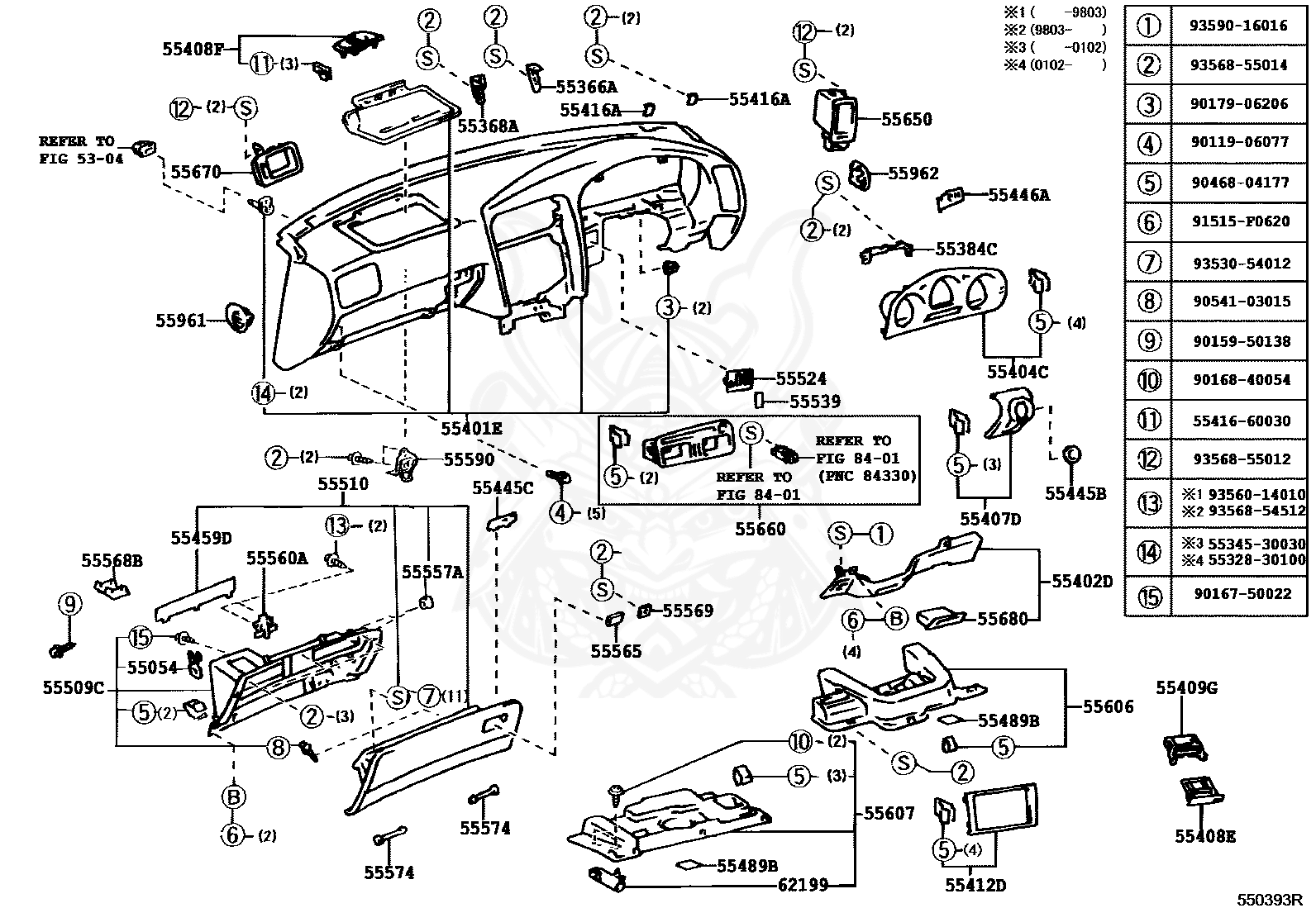 55407-30080-B0 - Toyota - PAD SUB-ASSY, INSTRUMENT PANEL, END 