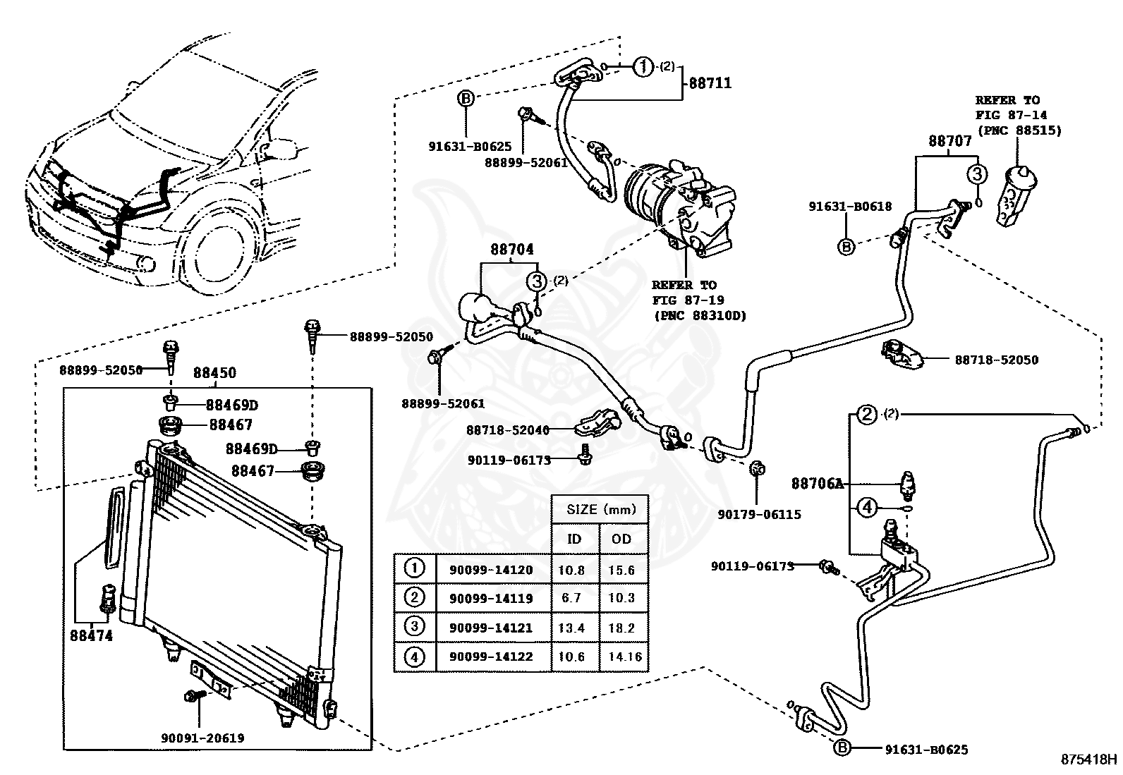 Toyota - O-ring, Cooler Evaporator No.1(discharge)