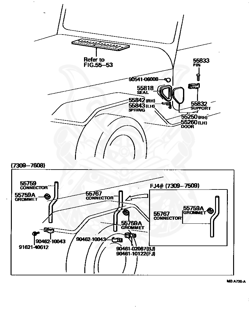 Toyota - Pin, Front Ventilator Support